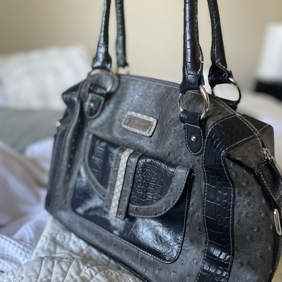 Vintage Y2K U.S POLO purse. NWOT black and grey  shoulder bag old money style - Picture 2 of 6